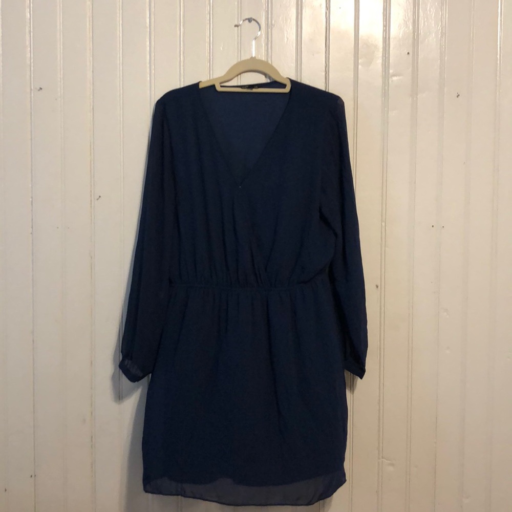 Express Navy Blue Wrap Dress